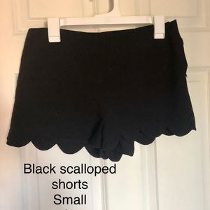 Black scalloped shorts